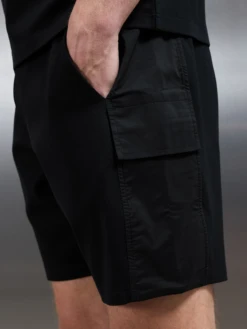 Hybrid Cargo Short In Black -Cheap Shirts Shop HYBRID CARGO SHORTS BLACK 5632
