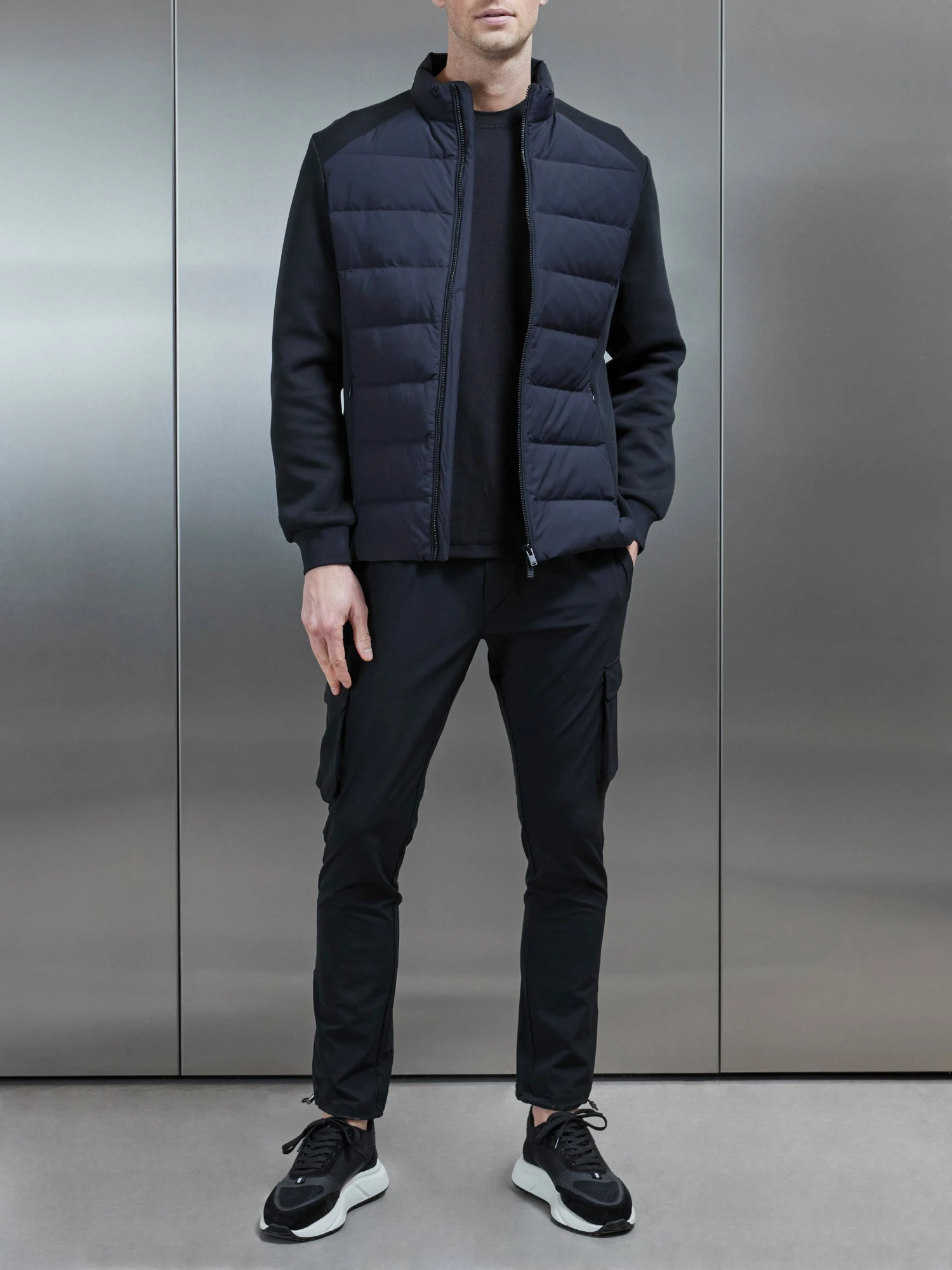 Hybrid Technical Puffer Jacket In Black 4 Hybrid Technical Puffer Jacket In Black - Image 2