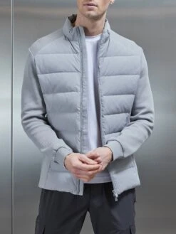 Hybrid Technical Puffer Jacket In Mid Grey 8 Hybrid Technical Puffer Jacket In Mid Grey -Cheap Shirts Shop HYBRID TECHNICAL PUFFER JACKET IN MID GREY4232