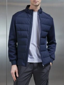 Hybrid Technical Puffer Jacket In Navy 8 Hybrid Technical Puffer Jacket In Navy -Cheap Shirts Shop HYBRID TECHNICAL PUFFER JACKET IN NAVY 4279