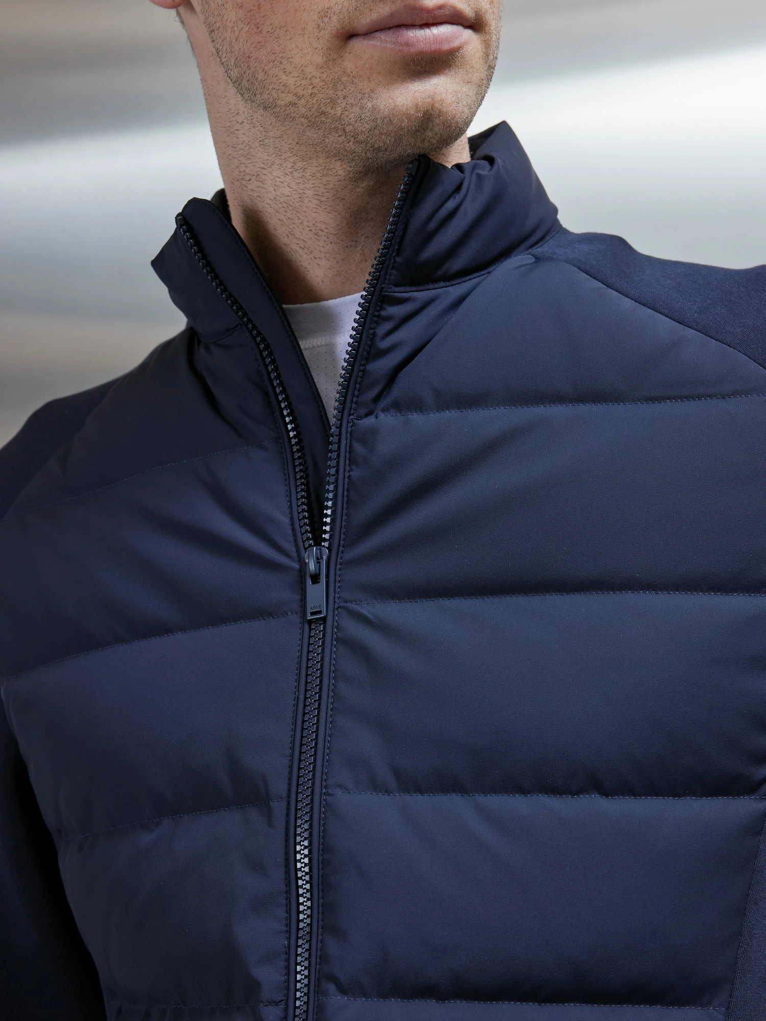 Hybrid Technical Puffer Jacket In Navy 6 Hybrid Technical Puffer Jacket In Navy - Image 4