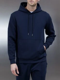 Interlock Jersey Hoodie In Navy