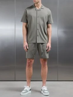 Interlock Relaxed Fit Revere Collar Shirt In Sage 11 Interlock Relaxed Fit Revere Collar Shirt In Sage -Cheap Shirts Shop INTERLOCK RELAXED FIT SHIRT SAGE 4361