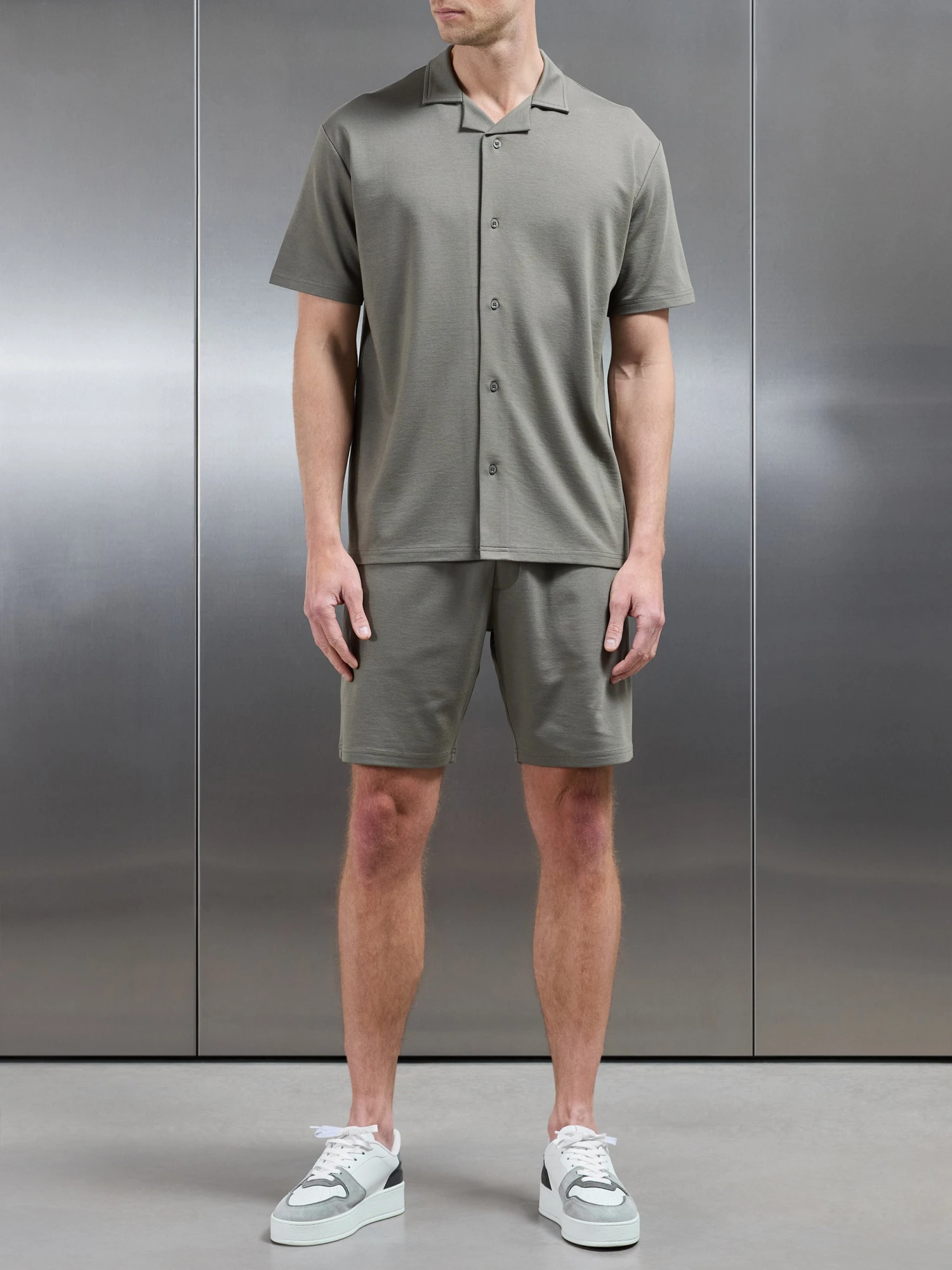 Interlock Relaxed Fit Revere Collar Shirt In Sage 7 Interlock Relaxed Fit Revere Collar Shirt In Sage - Image 5