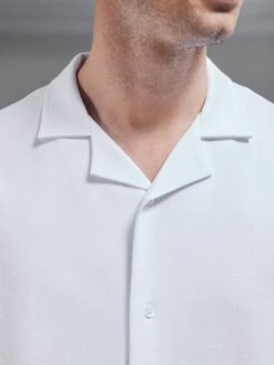 Interlock Relaxed Fit Revere Collar Shirt In White 10 Interlock Relaxed Fit Revere Collar Shirt In White -Cheap Shirts Shop INTERLOCK RELAXED SHIRT IN WHITE 1215