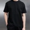 Interlock Relaxed Fit T-Shirt In Black -Cheap Shirts Shop INTERLOCK RELAXED TSHIRT IN BLACK 1146