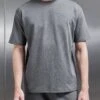 Interlock Relaxed Fit T-Shirt In Grey -Cheap Shirts Shop INTERLOCK RELAXED TSHIRT IN GREY 1078