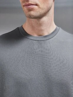 Interlock Relaxed Fit T-Shirt In Grey -Cheap Shirts Shop INTERLOCK RELAXED TSHIRT IN GREY 1085