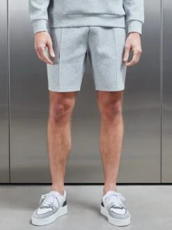 Interlock Jersey Short In Marl Grey -Cheap Shirts Shop INTERLOCK SHORT IN MARL GREY 0446