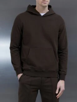 Jersey Hoodie In Brown