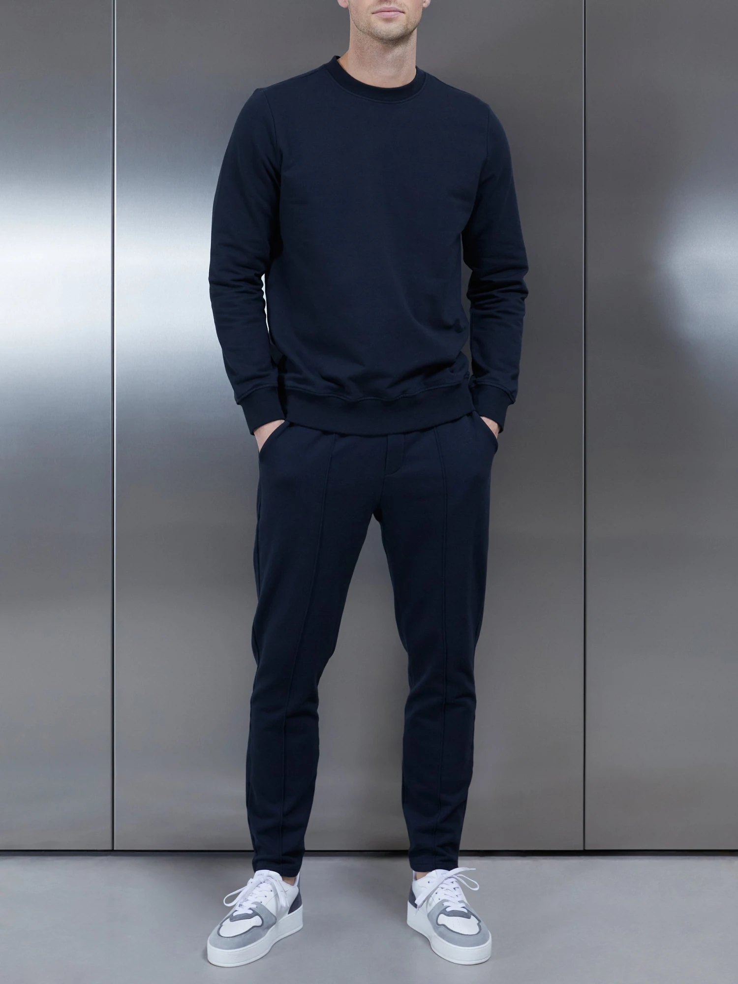 Jersey Sweatshirt In Navy 4 Jersey Sweatshirt In Navy - Image 2