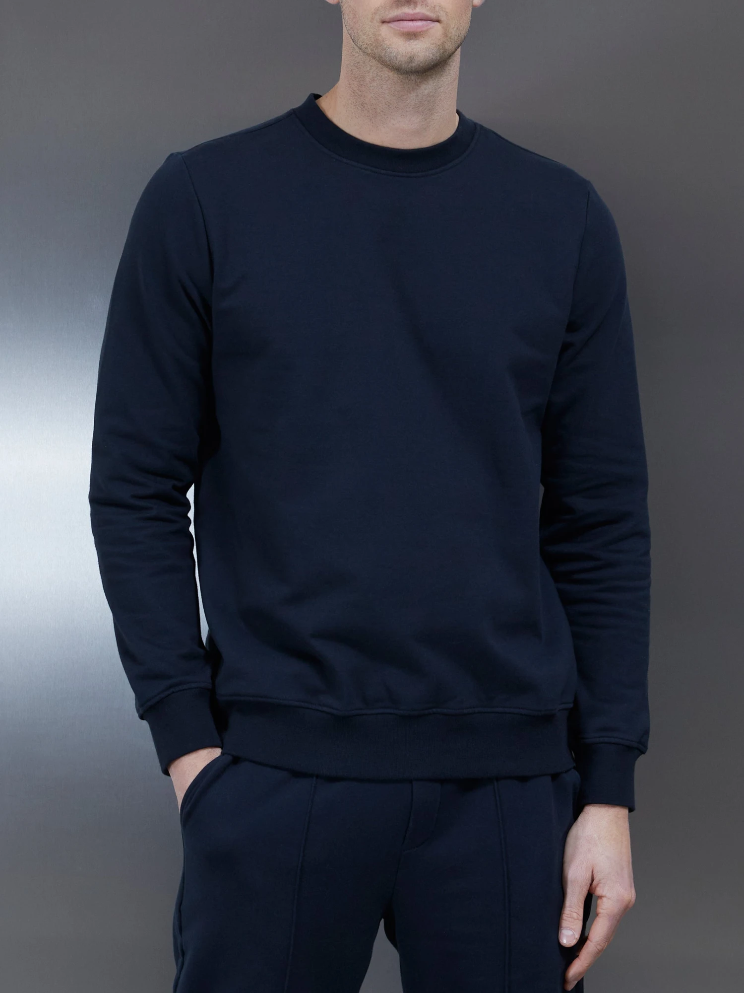 Jersey Sweatshirt In Navy 3 Jersey Sweatshirt In Navy