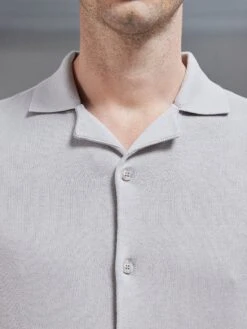 Knitted Revere Collar Shirt In Stone -Cheap Shirts Shop KNITTEDREVERECOLLARSHIRT STONE 5