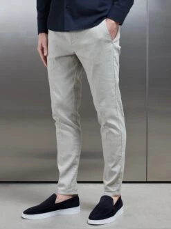 Linen Tailored Trouser In Stone