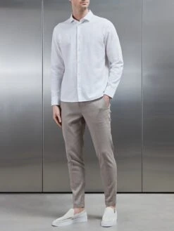 Linen Tailored Trouser In Taupe -Cheap Shirts Shop LINEN TAILORED TROUSER IN TAUPE 1466