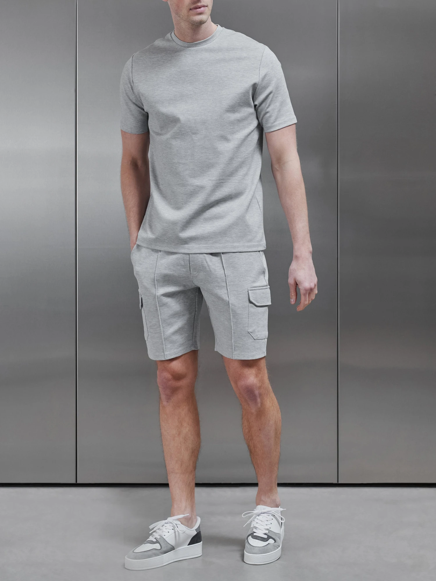 Luxe Cargo Short In Marl Grey 4 Luxe Cargo Short In Marl Grey - Image 2