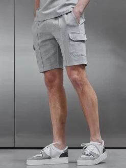 Luxe Cargo Short In Marl Grey