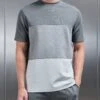 Luxe Panel Colour Block T-Shirt In Grey -Cheap Shirts Shop LUXE COLOUR BLOCK TSHIRT IN GREY 823