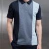 Luxe Colour Block Zip Polo Shirt In Navy -Cheap Shirts Shop LUXE COLOUR BLOCK TSHIRT IN NAVY 1077 d7a50d21 023b 4af2 a840 62668a6e9045