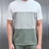 Luxe Panel Colour Block T-Shirt In White -Cheap Shirts Shop LUXE COLOUR BLOCK TSHIRT IN WHITE 1229