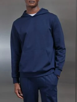 Luxe Essential Hoodie In Navy