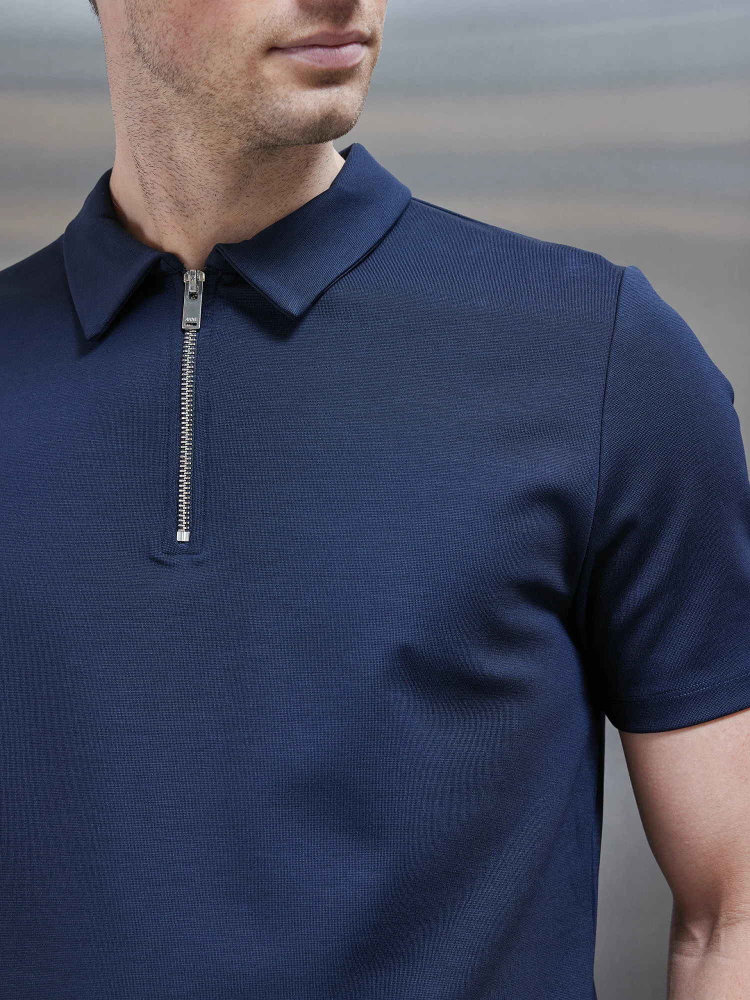 Luxe Half Zip Polo Shirt In Navy 5 Luxe Half Zip Polo Shirt In Navy - Image 3
