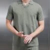 Luxe Revere Collar Polo Shirt In Olive 2 Luxe Revere Collar Polo Shirt In Olive -Cheap Shirts Shop LUXE REVERE COLLAR POLO SHIRT IN OLIVE 1098