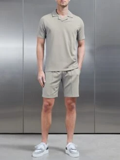 Luxe Revere Collar Polo Shirt In Stone -Cheap Shirts Shop LUXE REVERE COLLAR POLO SHIRT IN STONE 0904 3a345182 dda1 4d26 9abf 9b6bf1933b51