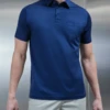 Mercerised Cotton Polo Shirt In Navy