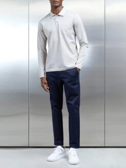 Mercerised Pique Long Sleeve Button Polo Shirt In Stone 10 Mercerised Pique Long Sleeve Button Polo Shirt In Stone -Cheap Shirts Shop MERCERISEDPIQUELONGSLEEVEBUTTONPOLOSHIRT STONE 1706