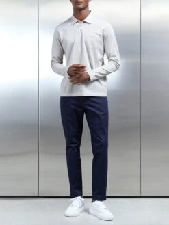 Mercerised Pique Long Sleeve Button Polo Shirt In Stone 8 Mercerised Pique Long Sleeve Button Polo Shirt In Stone -Cheap Shirts Shop MERCERISEDPIQUELONGSLEEVEBUTTONPOLOSHIRT STONE 1709