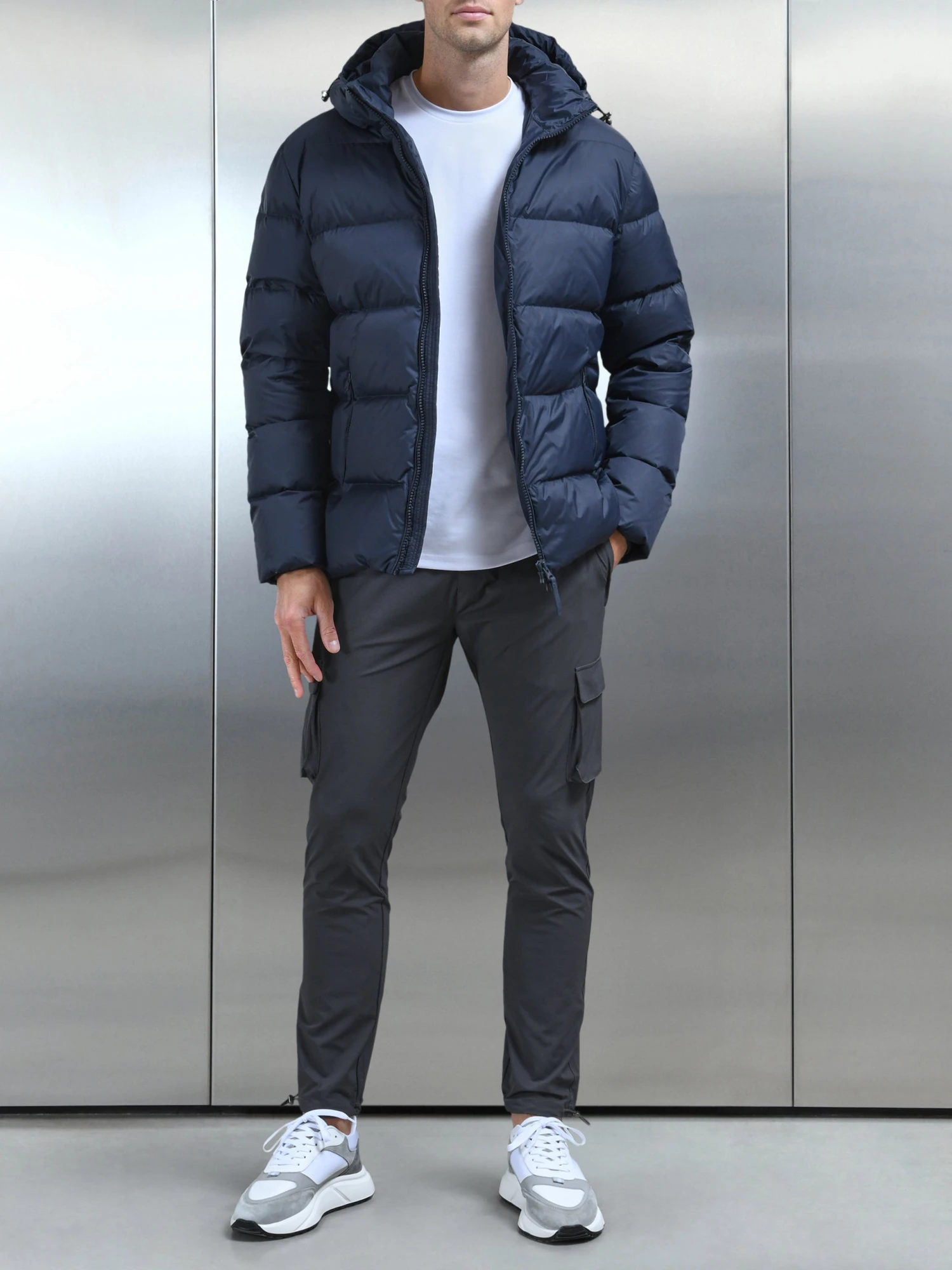 Short Down Jacket In Navy 4 Short Down Jacket In Navy - Image 2