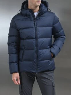 Short Down Jacket In Navy
