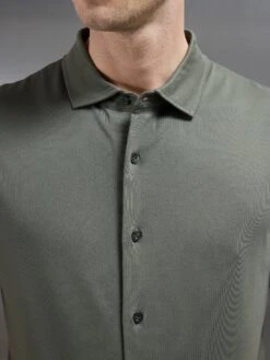 Mercerised Interlock Short Sleeve Button Through Shirt In Sage -Cheap Shirts Shop MERCERISED INTERLOCK BUTTON THROUGH SHIRT IN SAGE 4682 ffc20479 4161 468a 979f b33a78baf5b2