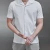 Mercerised Interlock Revere Collar Shirt In White -Cheap Shirts Shop MERCERISED INTERLOCK REVERE COLLAR SHIRT IN WHITE 18719 1