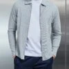 Mercerised Pique Zip Through Jacket In Marl Grey -Cheap Shirts Shop MERCERISED PIQUE JACKET MARLGREY 0410