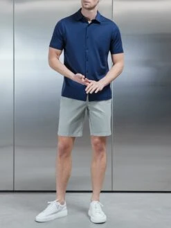 Cheap Shirts Shop -Cheap Shirts Shop MERCERISED SHIRT SLEEVE SHIRT NAVY 5022 LOWRES