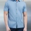 Mercerised Cotton Short Sleeve Shirt In Light Blue 2 Mercerised Cotton Short Sleeve Shirt In Light Blue -Cheap Shirts Shop MERCERISED SHORT SLEEVE SHIRT LIGHT BLUE 0074
