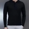 Merino Wool Long Sleeve Button Polo Shirt In Black -Cheap Shirts Shop MERINOWOOLLONGSLEEVEBUTTONPOLOSHIRTINBLACK3612 81b464ba e827 4c04 8865 adc5d670b997