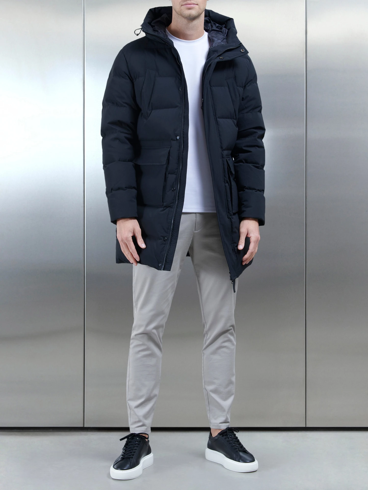 Mid Length Parka In Black 5 Mid Length Parka In Black - Image 3