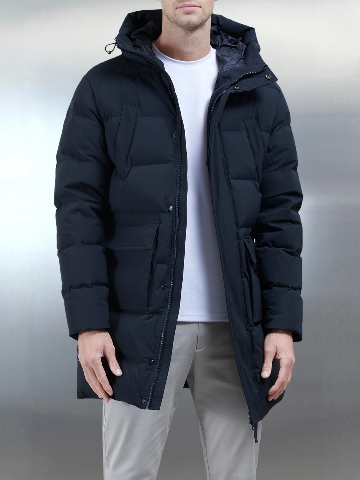 Mid Length Parka In Black 4 Mid Length Parka In Black - Image 2