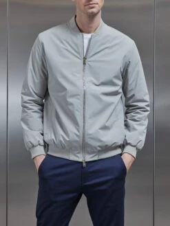 Nylon Padded Bomber Jacket In Stone 8 Nylon Padded Bomber Jacket In Stone -Cheap Shirts Shop NYLON PADDED BOMBER JACKET IN STONE 5844