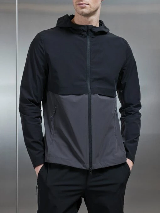 Performance Colour Block Windbreaker In Black/Grey 4 Performance Colour Block Windbreaker In Black/Grey -Cheap Shirts Shop PERFORMANCE COLOUR BLOCK WINDBREAKER IN BLACK GREY 4495