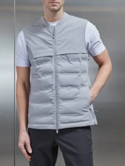 Performance Gilet In Mid Grey -Cheap Shirts Shop PERFORMANCE GILET IN MID GREY 4559