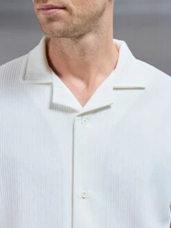 Pleated Revere Collar Shirt In Ecru -Cheap Shirts Shop PLEATED SHIRT IN ECRU 121