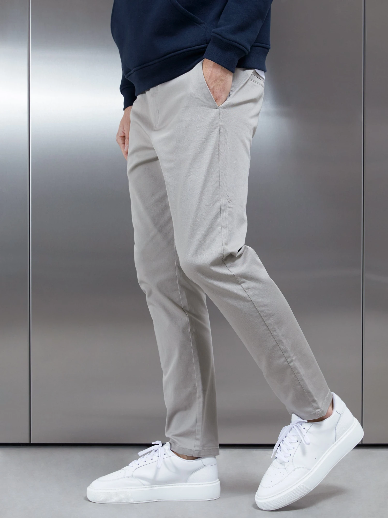 Relaxed Fit Chino Trouser In Stone 5 Relaxed Fit Chino Trouser In Stone - Image 3