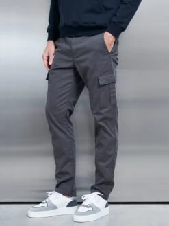 Relaxed Fit Cotton Cargo Pant In Grey