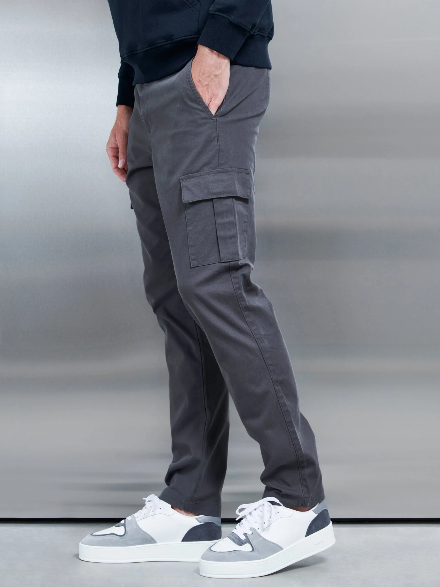 Relaxed Fit Cotton Cargo Pant In Grey 5 Relaxed Fit Cotton Cargo Pant In Grey - Image 3