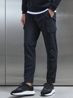 Relaxed Fit Nylon Cargo Pant In Black -Cheap Shirts Shop RELAXEDFITNYLONCARGO5215