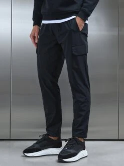 Relaxed Fit Nylon Cargo Pant In Black
